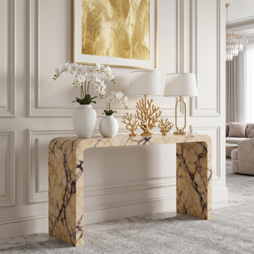 Afyon Pink Marble Fireplace Mantel