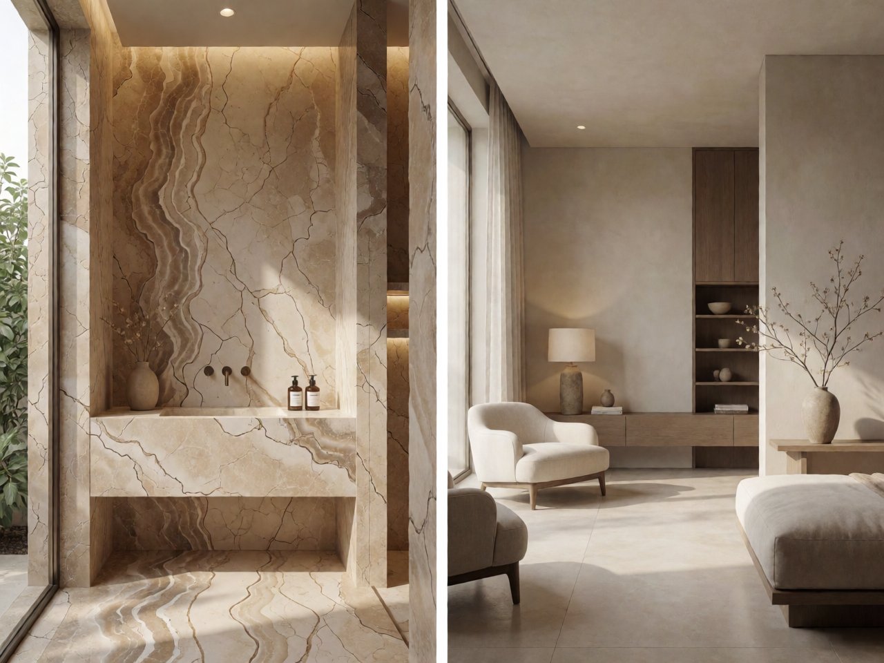 2026 Stone Bathroom & House Design Trends: Marble Showers, Statement Floors & Warm Interiors