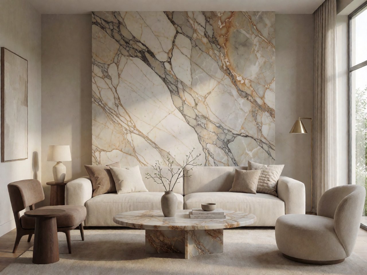 Luxury Stone Home Decor 2026: Marble Accent Walls, Sculptural Fireplaces & Natural Stone as Art