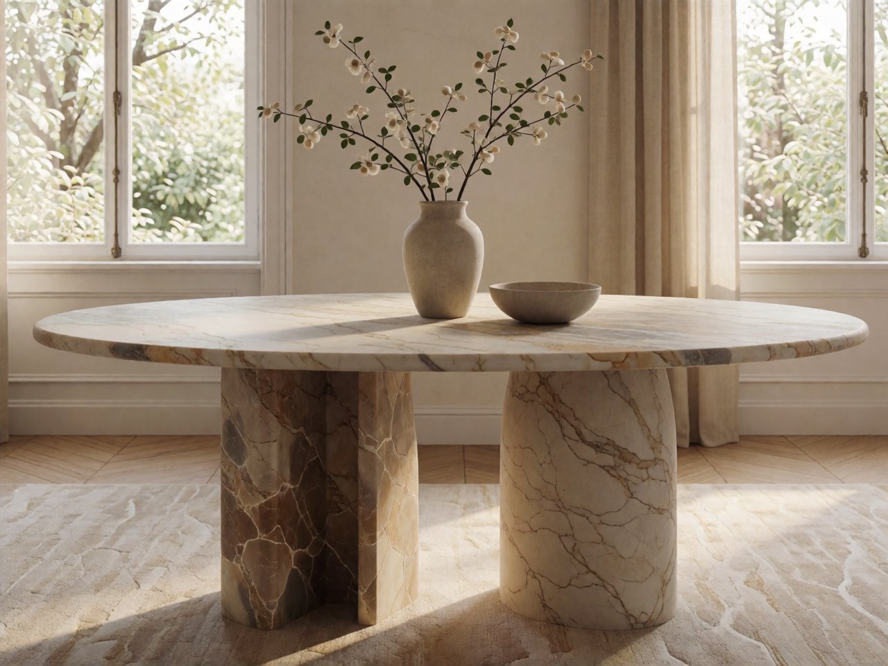 Sculptural Marble Dining Tables 2026: Matte Finishes, Warm Tones & Mixed Materials