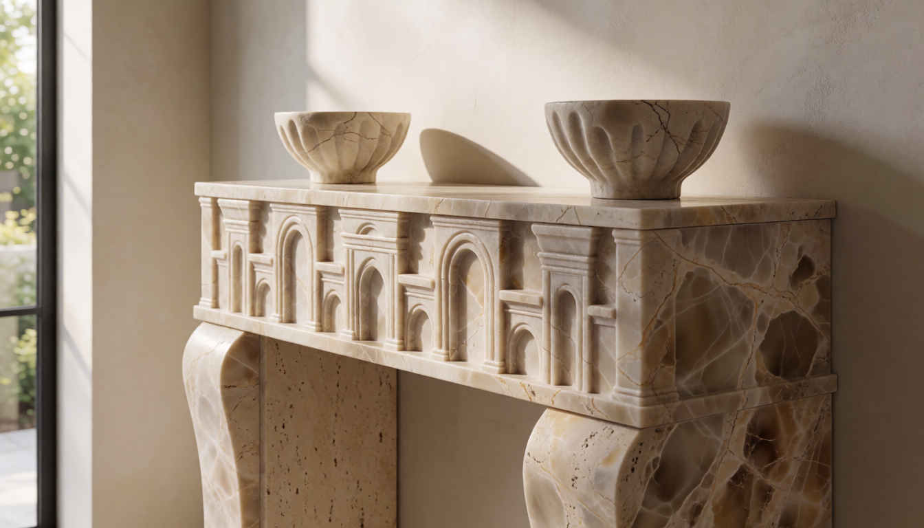 Arabescato Marble Fireplace Mantel