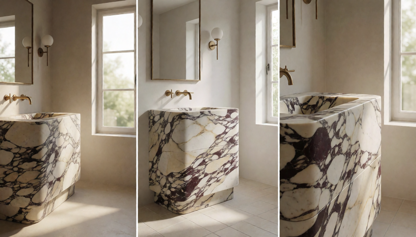 Hand Carved Rosso Levanto Marble Bathroom Vanity Freestanding Natural Stone Sink Cabinet With Drawers Luxury Stone Wash Basin Unit For Modern Bathrooms