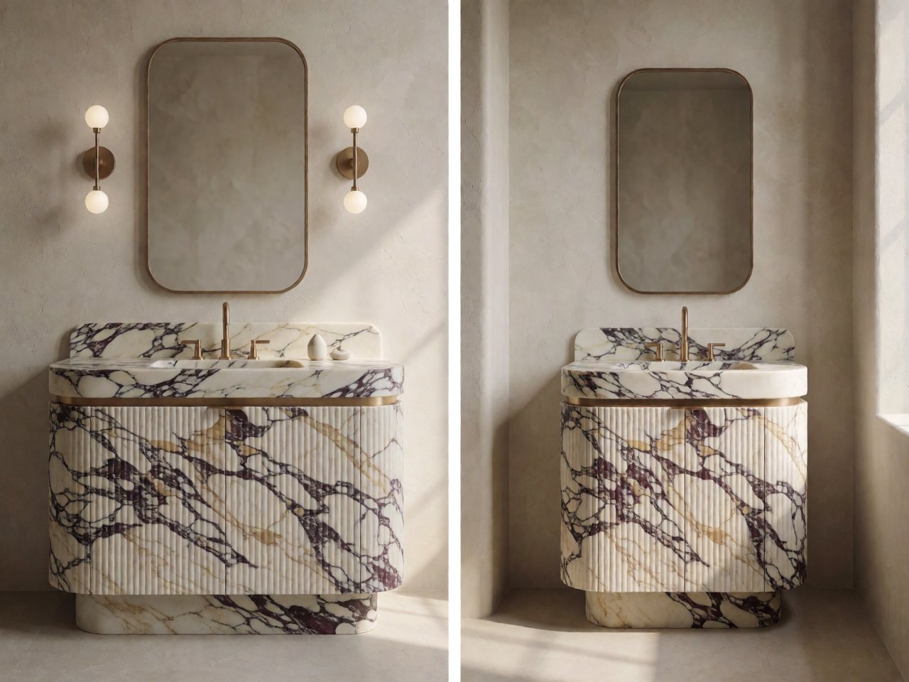 Luxury Bathroom Makeover: How a Calacatta Viola Vanity Transforms the Space