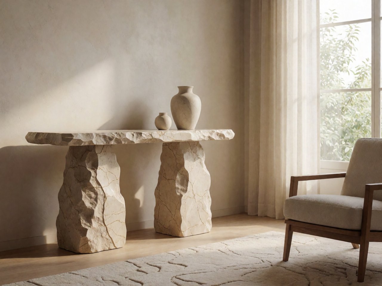 Designing a Quiet-Luxury Living Room with Natural Stone: Console Tables, Side Tables & Marble Trays