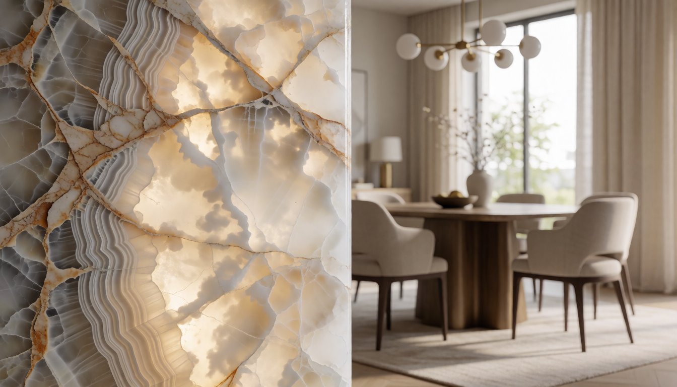 What Is an Onyx Dining Table? Why Backlit Stone Tops Are 2026’s Boldest Trend