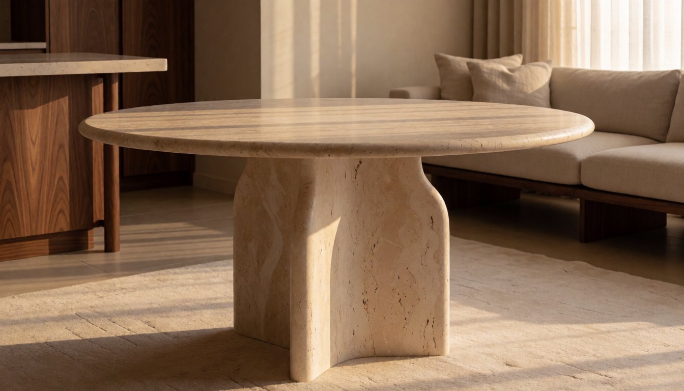 What Is a Travertine Dining Table? Why Warm, Organic Stone Furniture Dominates 2026