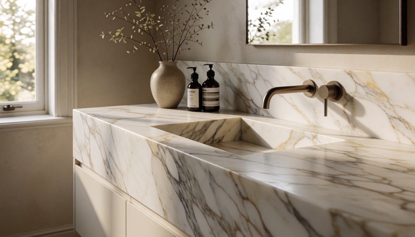 What Is a Countersplash? Why Seamless Stone Flow Defines 2026 Bathroom Design