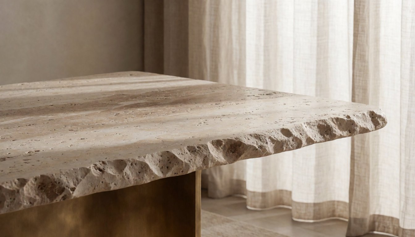 What Is a Travertine Dining Table? Why Raw, Earthy Stone Tops Define 2026