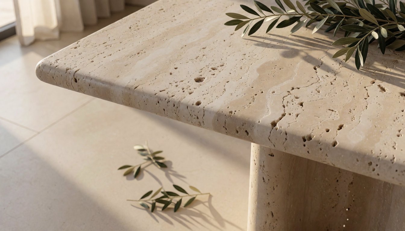 What Is a Travertine Dining Table? Why Raw, Earthy Stone Tops Define 2026