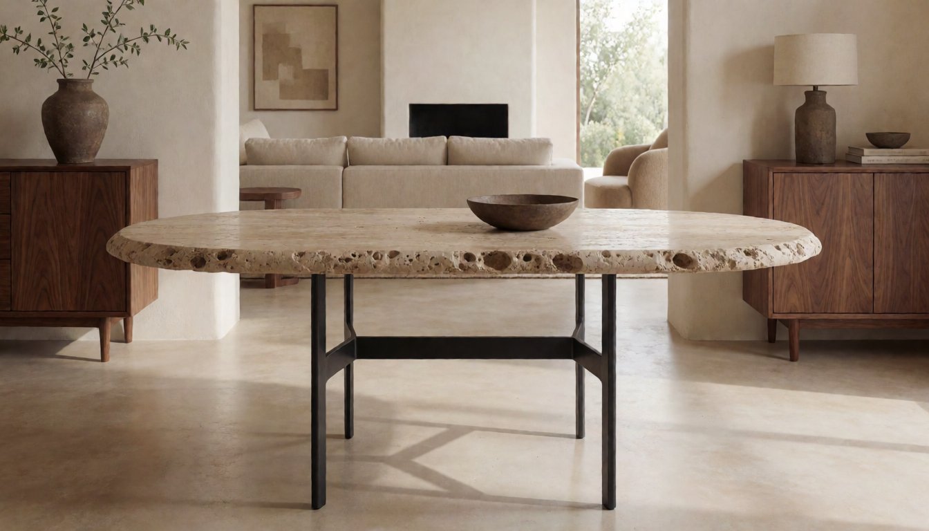 What Is a Travertine Dining Table? Why Raw, Earthy Stone Tops Define 2026