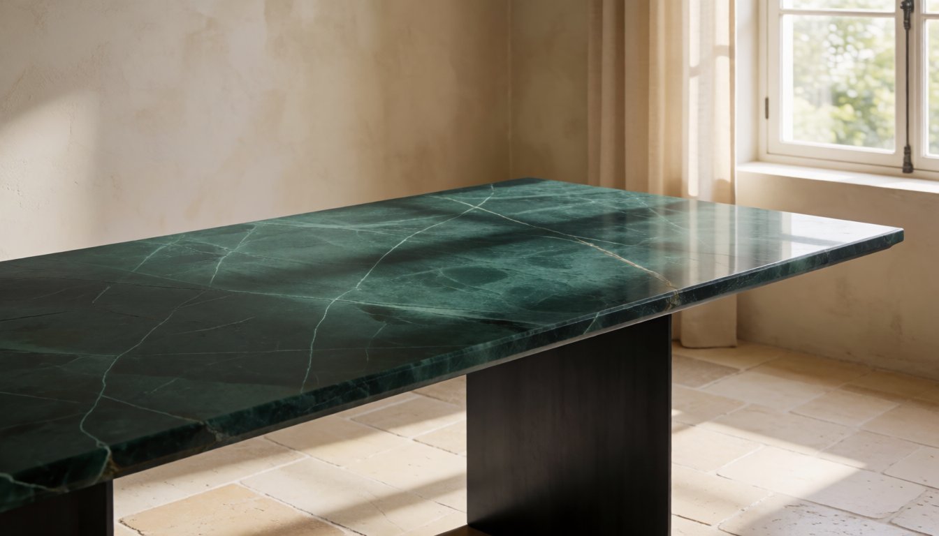 What Is a Green Marble Table? Why Colored Stone Tops Are 2026’s Boldest Furniture Trend