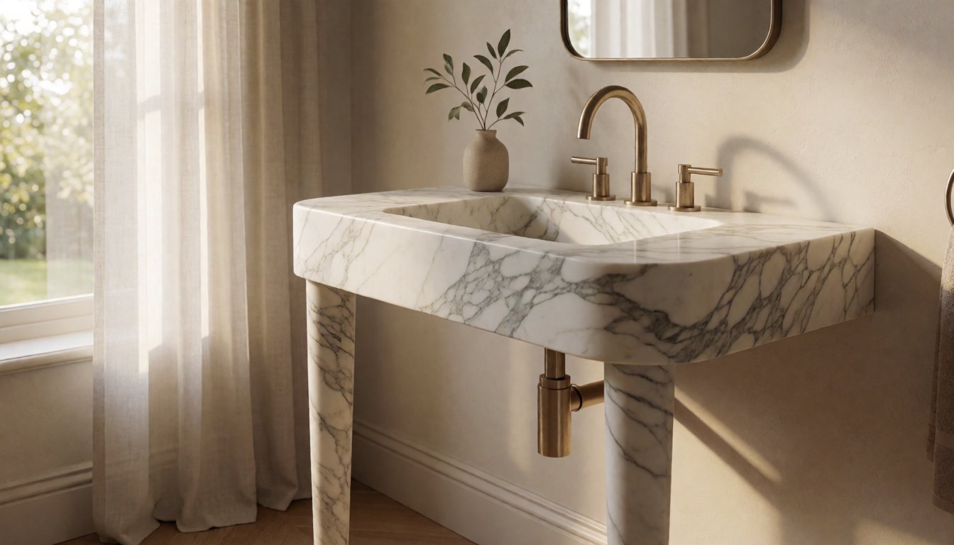 What Is a Marble Console Sink? Why Freestanding Stone Vanities Define 2026 Bathrooms