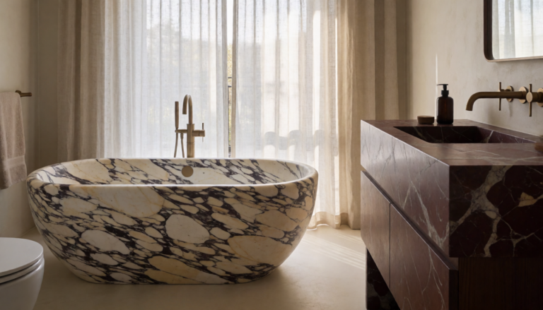 Spa-Inspired Bathroom Makeover: Pairing a Marble Bathtub wit