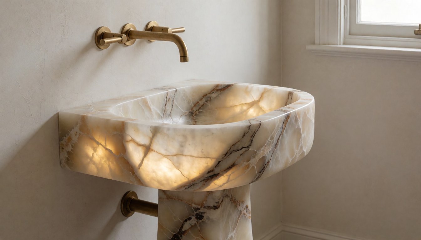 From Bianco Carrara to Exotic Onyx: 8 Natural Stone Pedestal Sinks to Specify in 2026