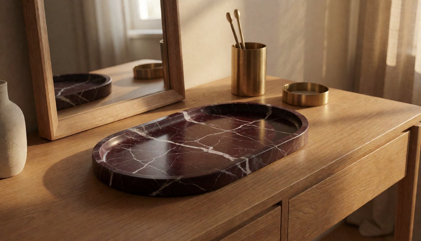 Travertine, Terrazzo or Rosso Levanto: Choosing the Right Hand-Crafted Marble Tray for Your Home