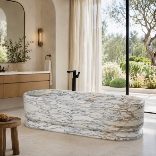 Arabescato Marble Bathtub for Villa