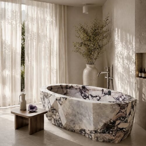 Calacatta Viola Marble Bathtub