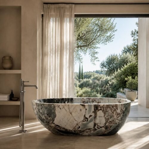 Modellato Marble Bathtub for Villa