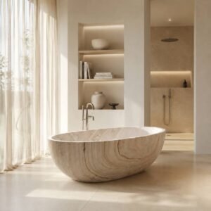Palissandro White Marble Bathtub