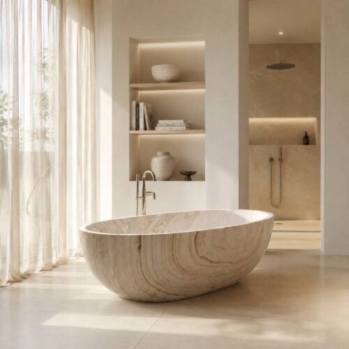 Palissandro White Marble Bathtub
