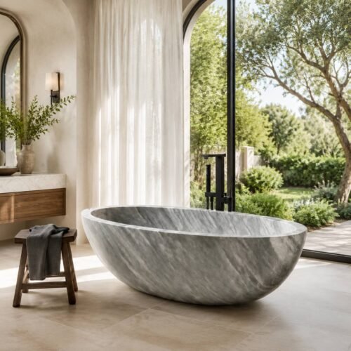 Venus White Marble Bathtub