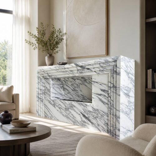 Arabescato Marble Fireplace Mantel