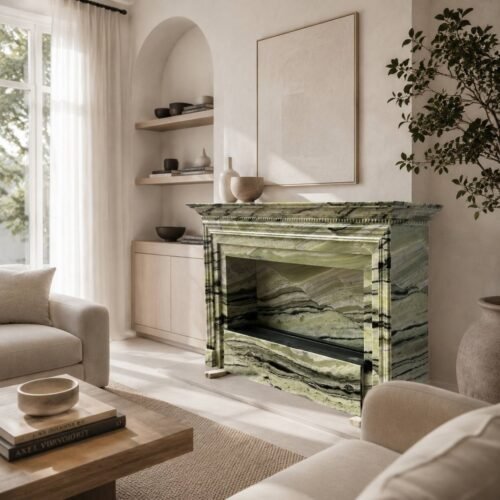 Shangrila Green Marble Fireplace Mantel