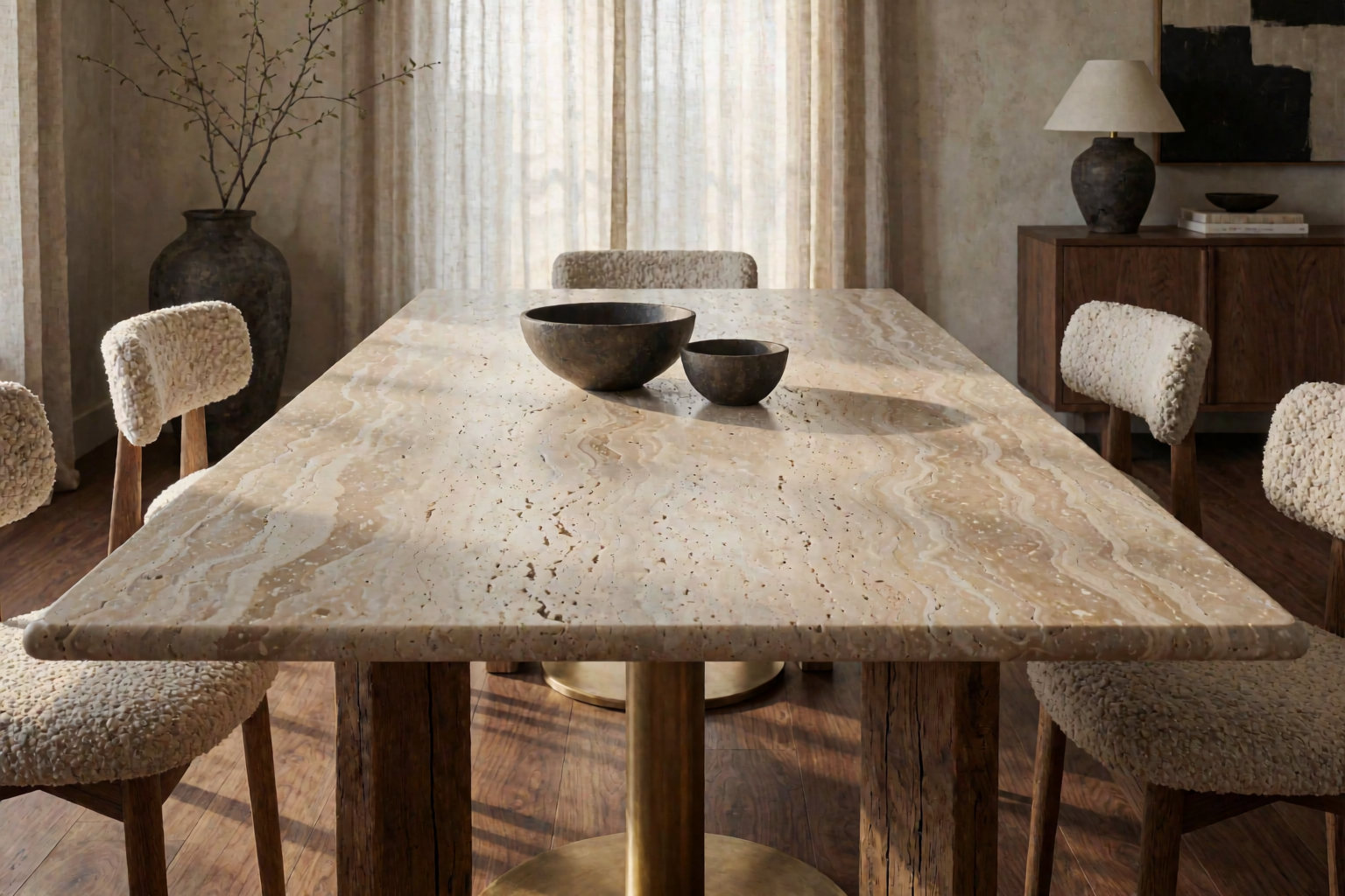 What Is a Travertine Dining Table? Why Warm, Organic Stone Furniture Dominates 2026