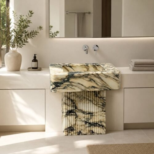 Bogota Monet Onyx Pedestal Sink