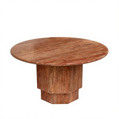 red travertine dining table