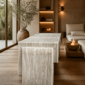 travertine console table3