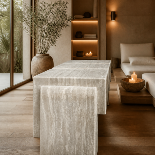 travertine console table3