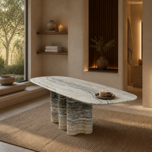 travertine onyx dining table