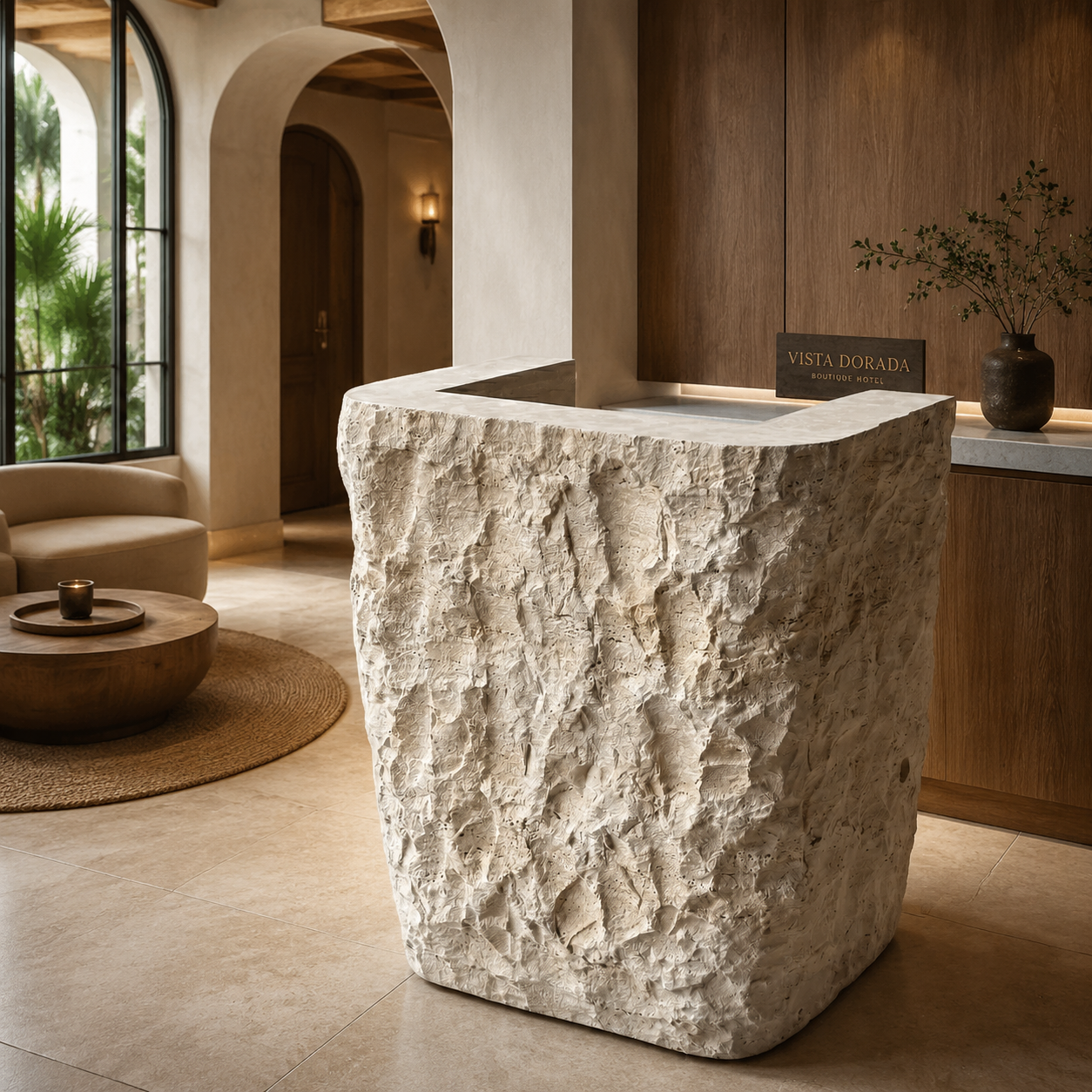 Travertine Reception Desk