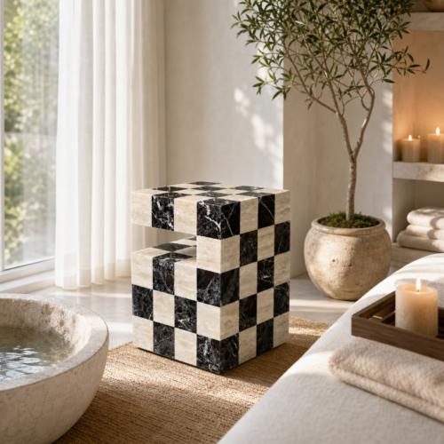 Travertine Side table