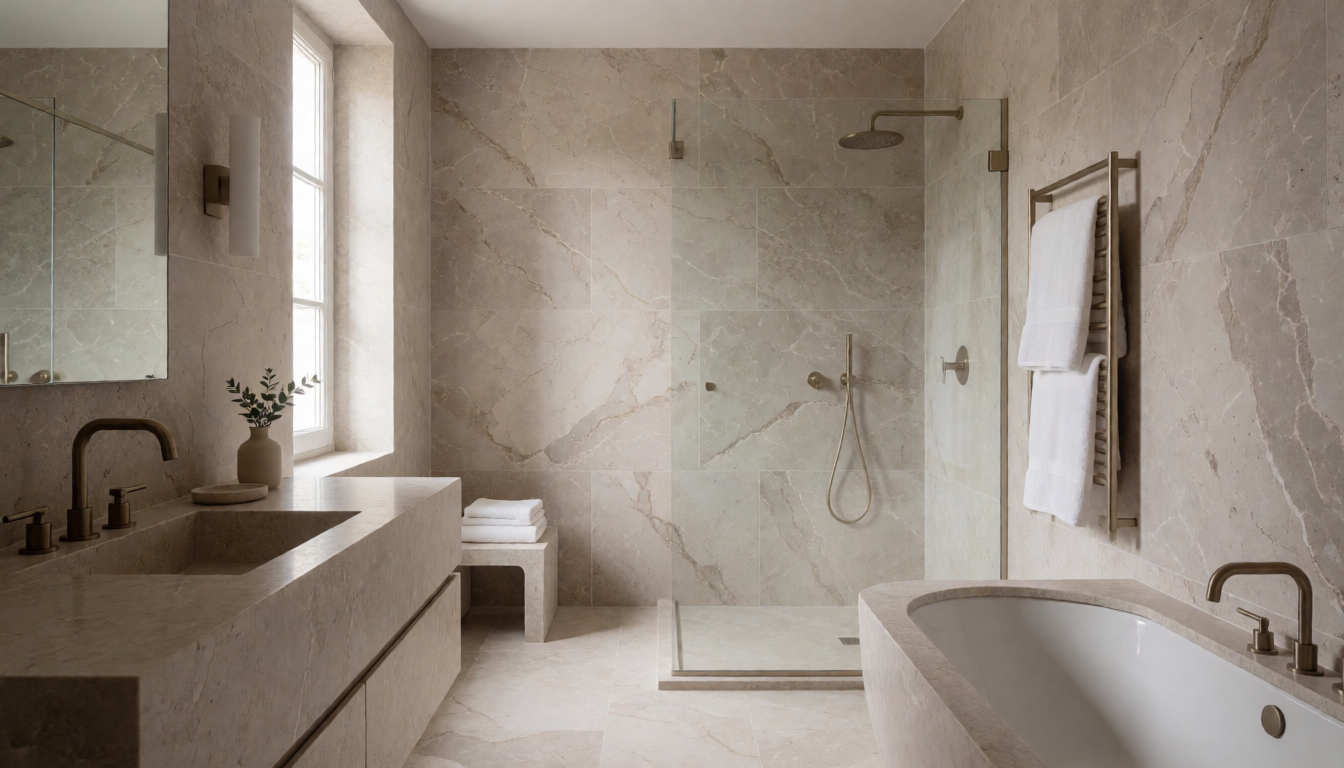Marble Bathroom Vanity 90cm, Natural Stone Sink Cabinet, Freestanding Drawers, Luxury Stone Wash Basin Vanity for Modern Bathroom Design