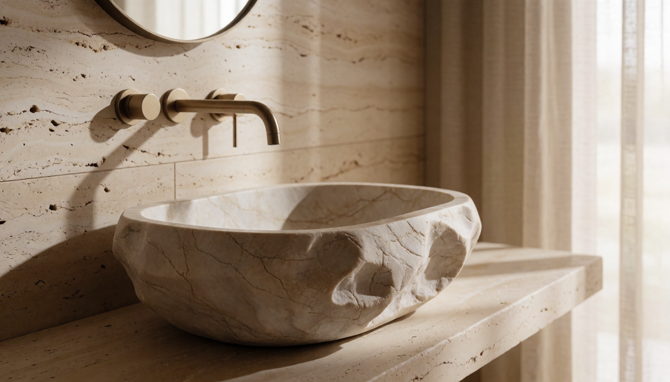 Bianco Carrara Marble Pedestal Sink