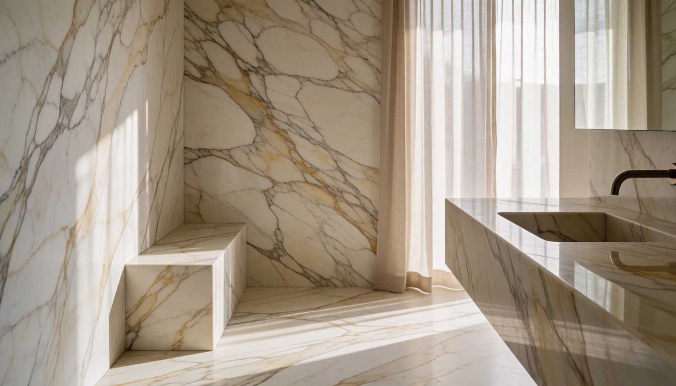 Gold Vein Marble Pedestal Bathroom Sink, Natural Stone Cylinder Basin
