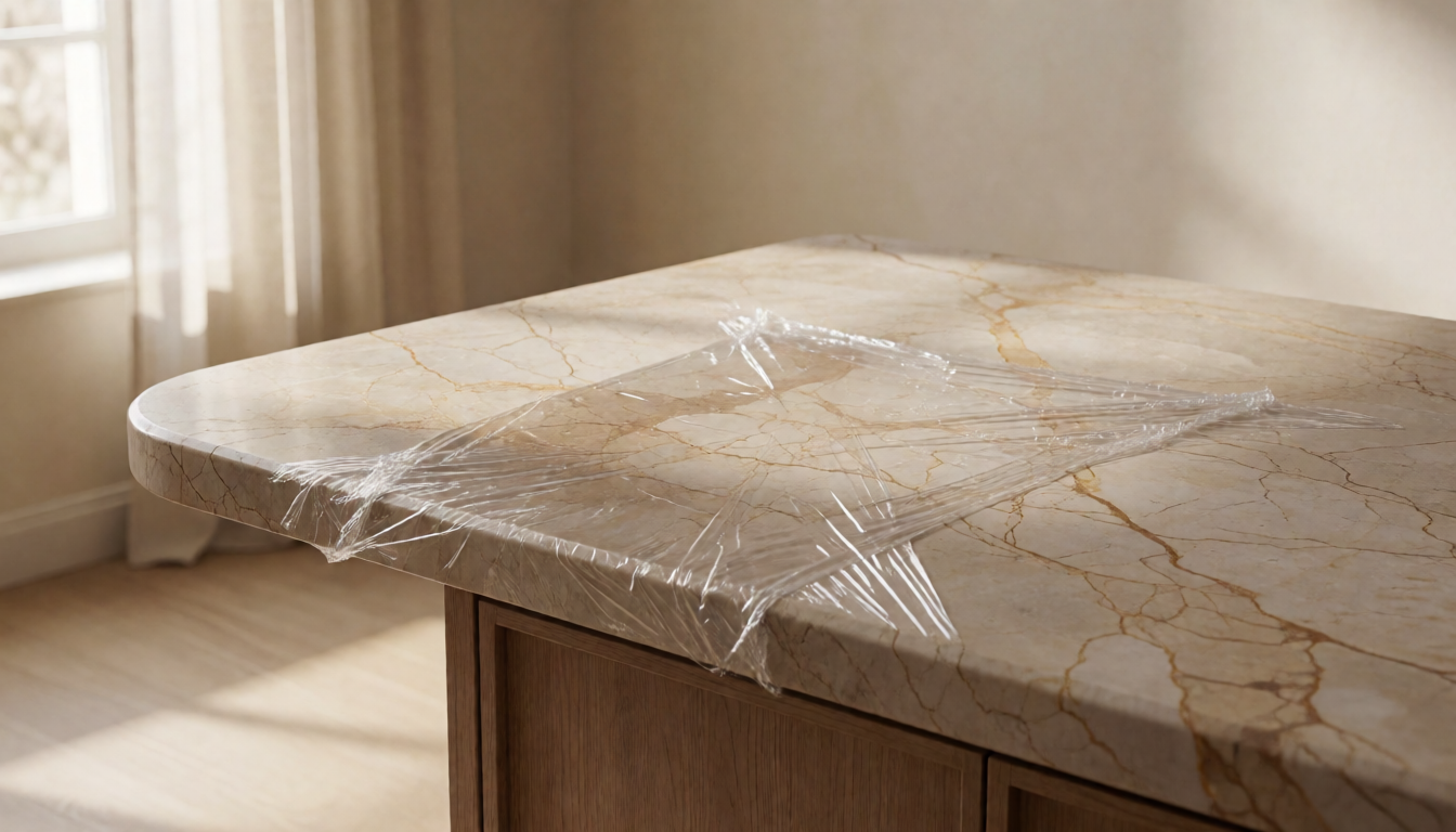 Travertine Stone Coffee Table, Natural Marble Center Table for Living Room