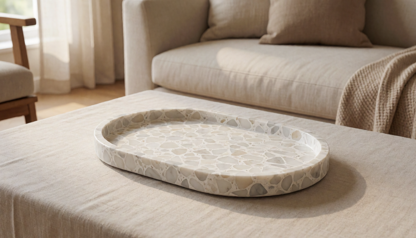 Travertine Stone Coffee Table Natural Marble Center Table For Living Room