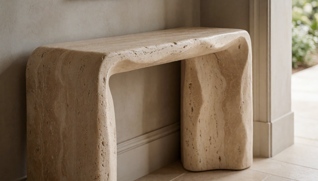 Travertine Stone Coffee Table Natural Marble Center Table For Living Room