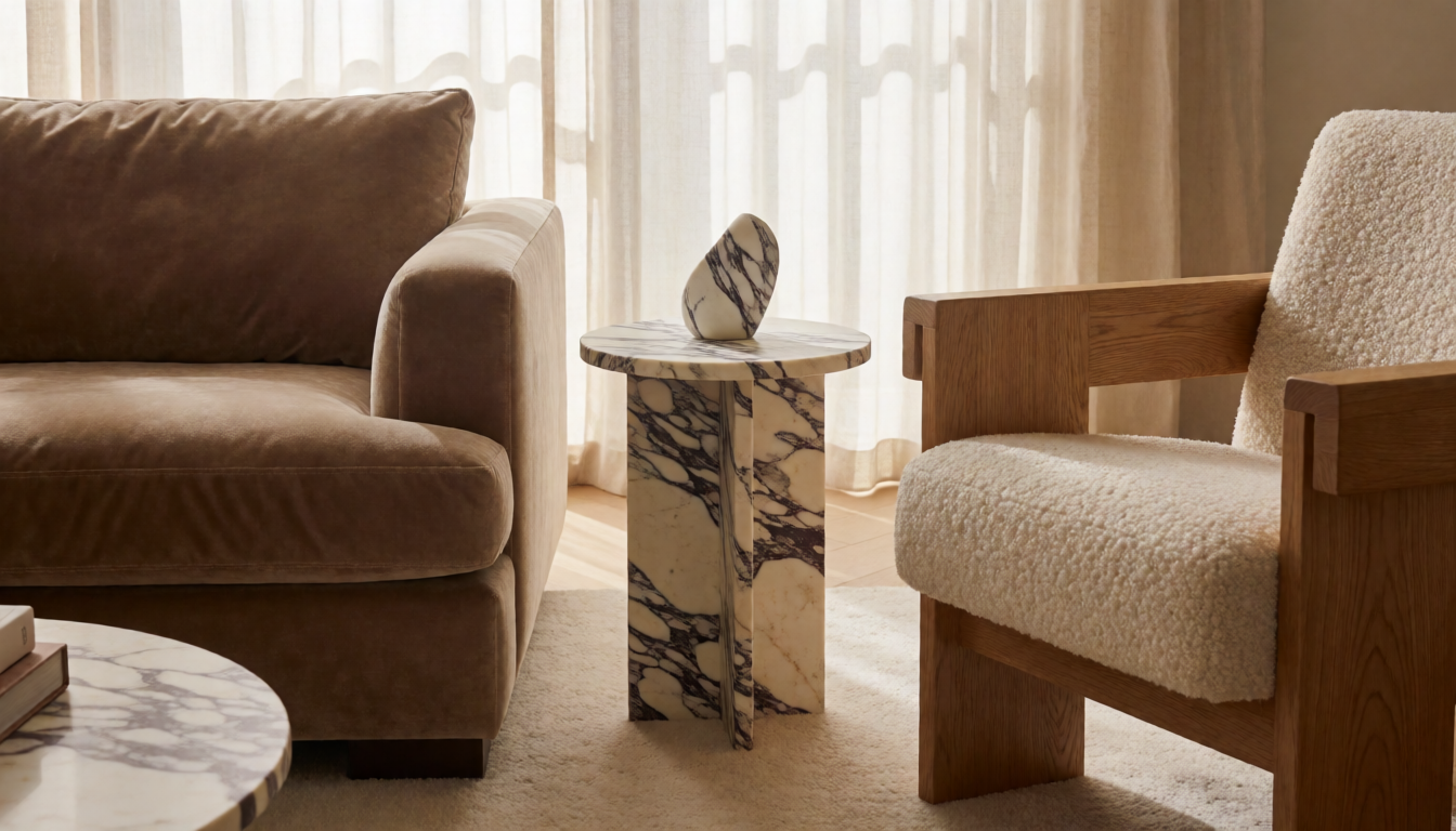 calacatta side table by Gladystone
