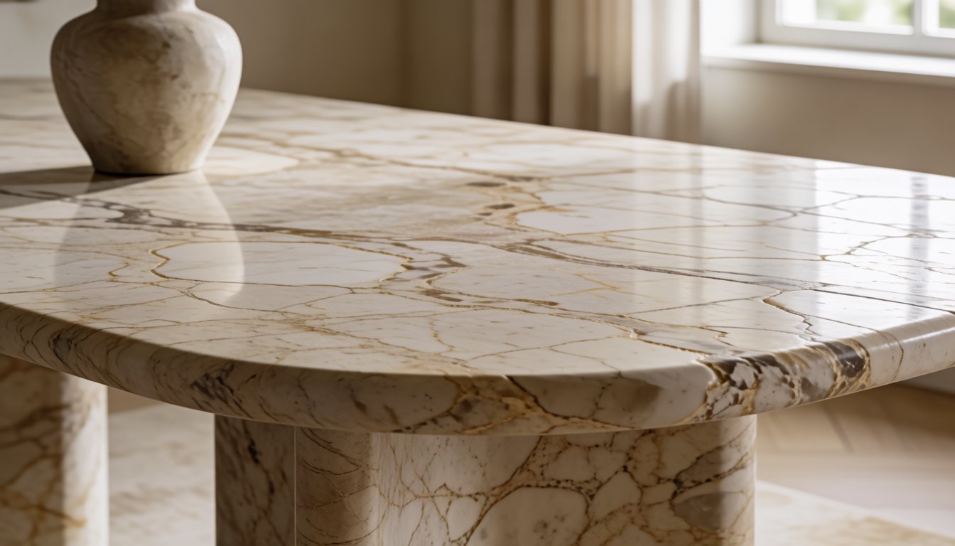 marble dining table by Gladystone
