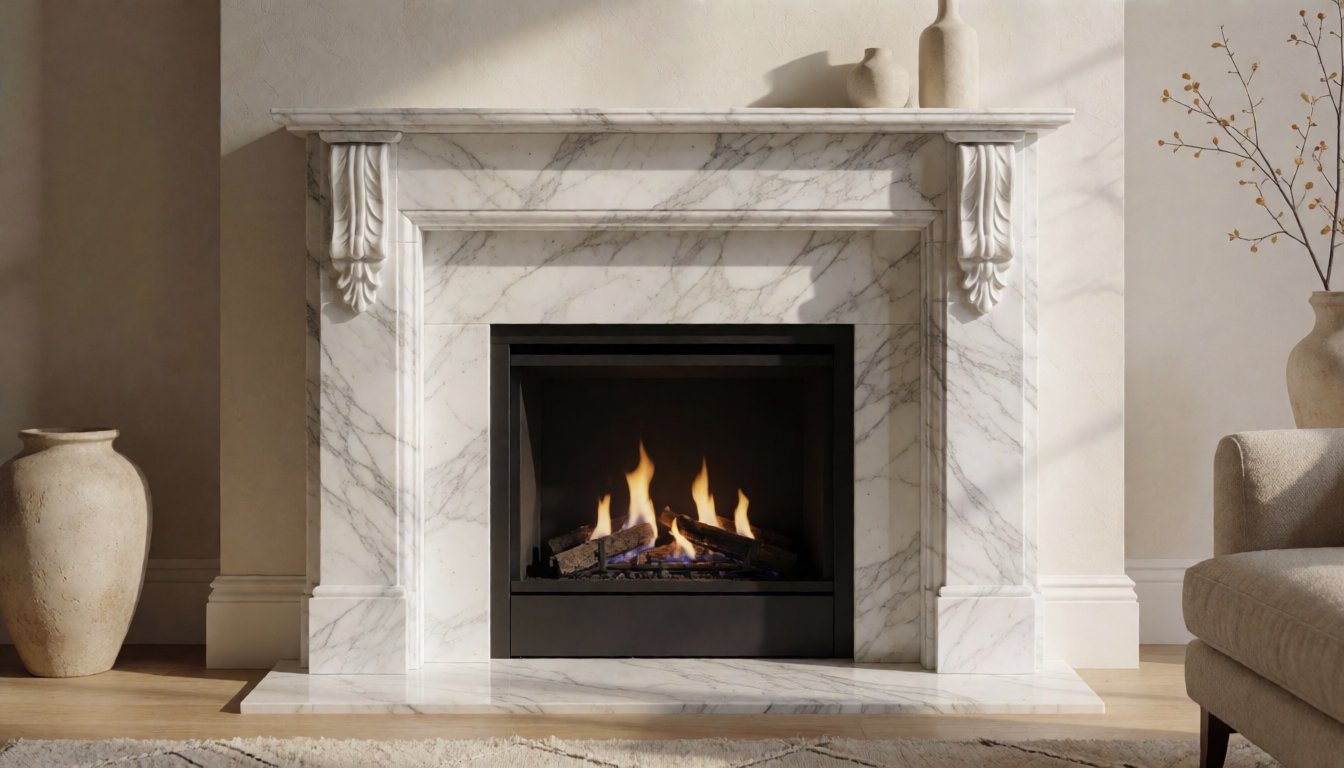 marble fireplace mantel