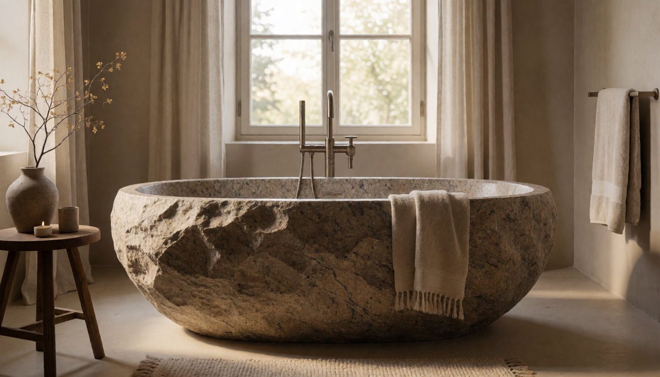 stone bathtub