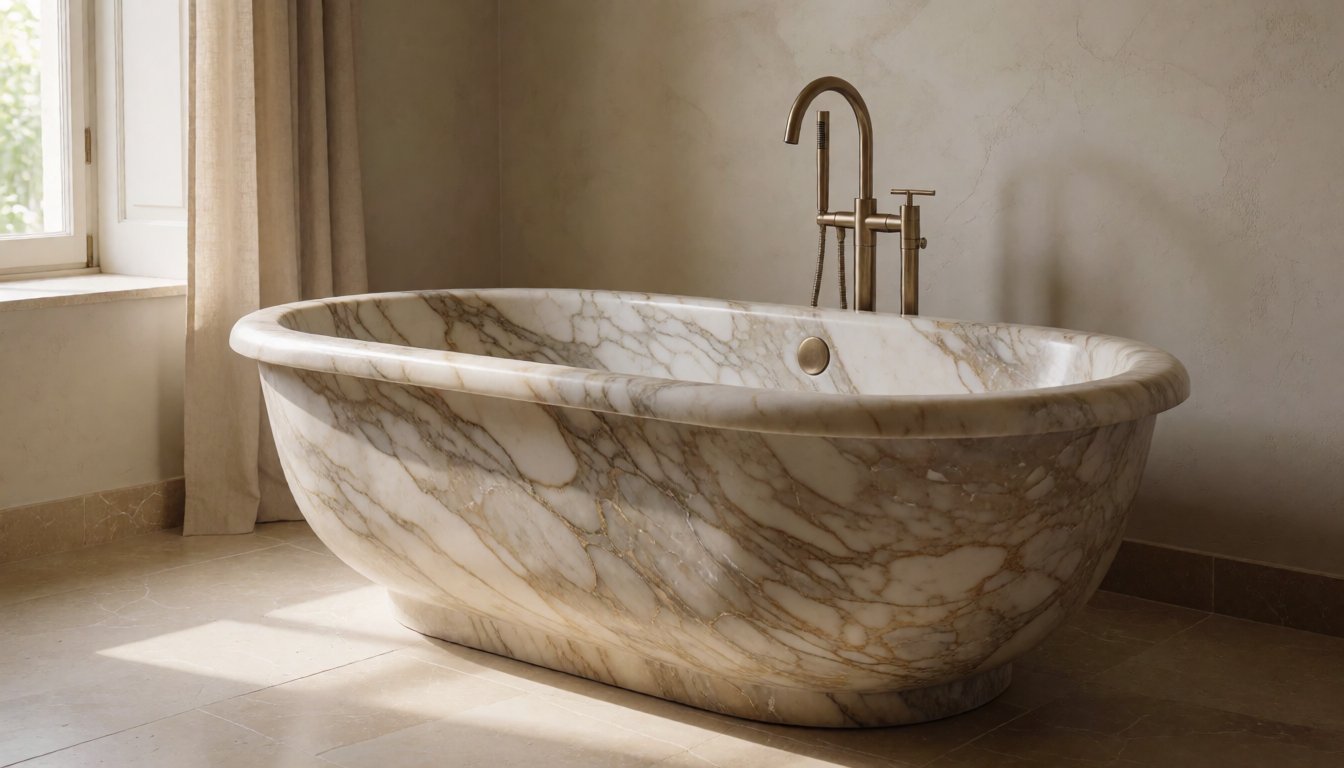 stone bathtub