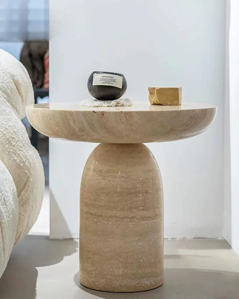 Beige Travertine Creative Block Table — Travertine natural stone Coffee Table (product view), Gladystone handcrafted