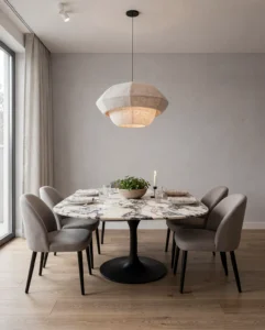 Calacatta Viola Marble Tulip Oval Dining Table — Calacatta Viola Marble natural stone Dining Table (hero view), Gladystone handcrafted
