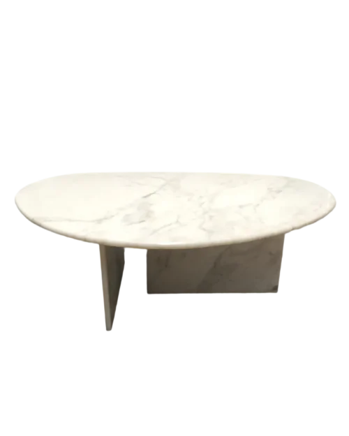 calaeatta-white-calacatta-white-marble-organic-egg-shape-coffee-table-1 Calaeatta White Calacatta White Marble Organic Egg Shape Coffee Table — Calacatta White Marble natural stone Coffee Table (hero view), Gladystone handcrafted