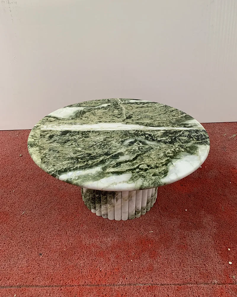 Green Forest Marble Petal Base Coffee Table — Green Forest Marble natural stone Coffee Table (product view), Gladystone handcrafted